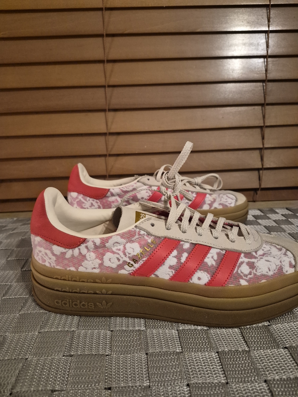 adidas Gazelle Platform Sneakers — Pink Floral / Gum Sole